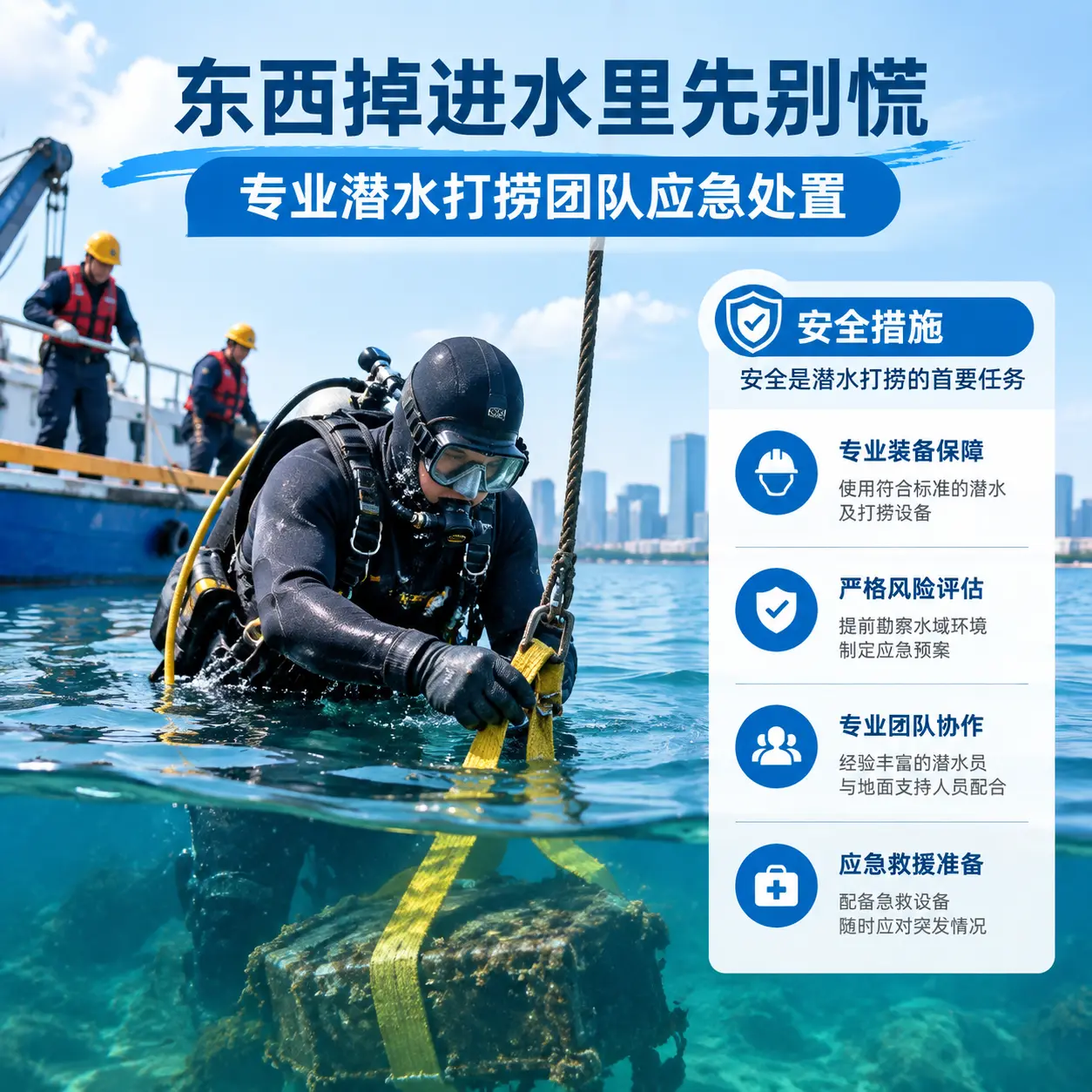 北屯东西掉进水里先别慌，专业潜水打捞团队应急处置