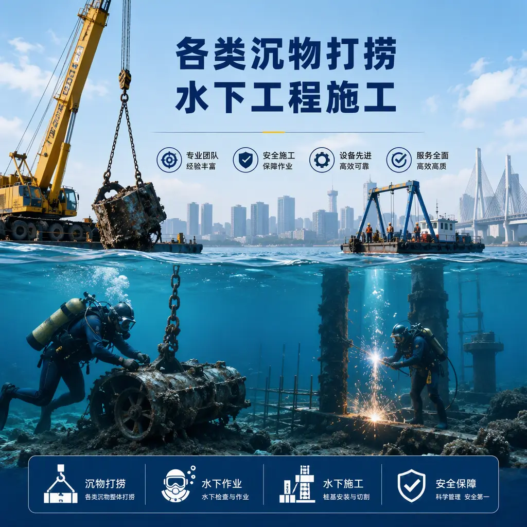 北屯各类沉物打捞，水下工程施工