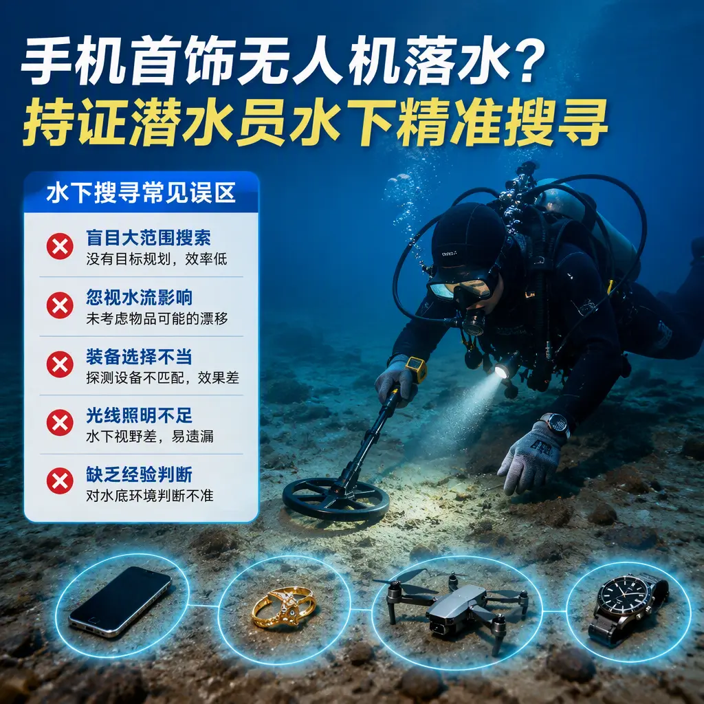 手机首饰无人机落水？北屯持证潜水员水下精准搜寻